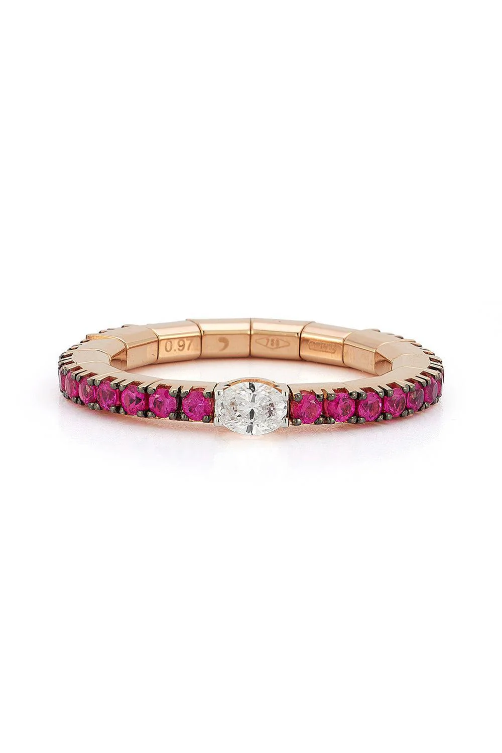 Diamond Ruby Extensible Stretch Ring