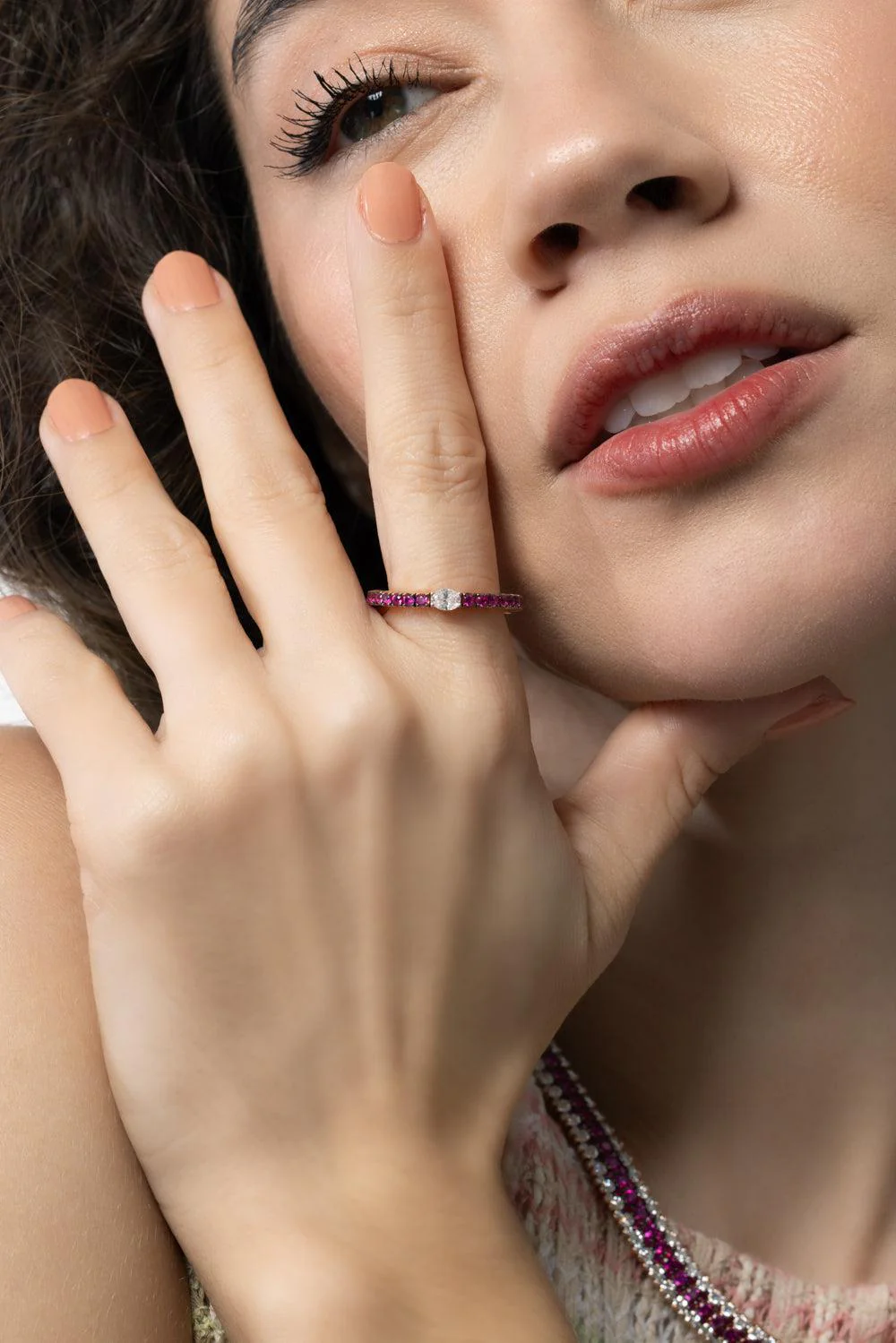 Diamond Ruby Extensible Stretch Ring - Image 2