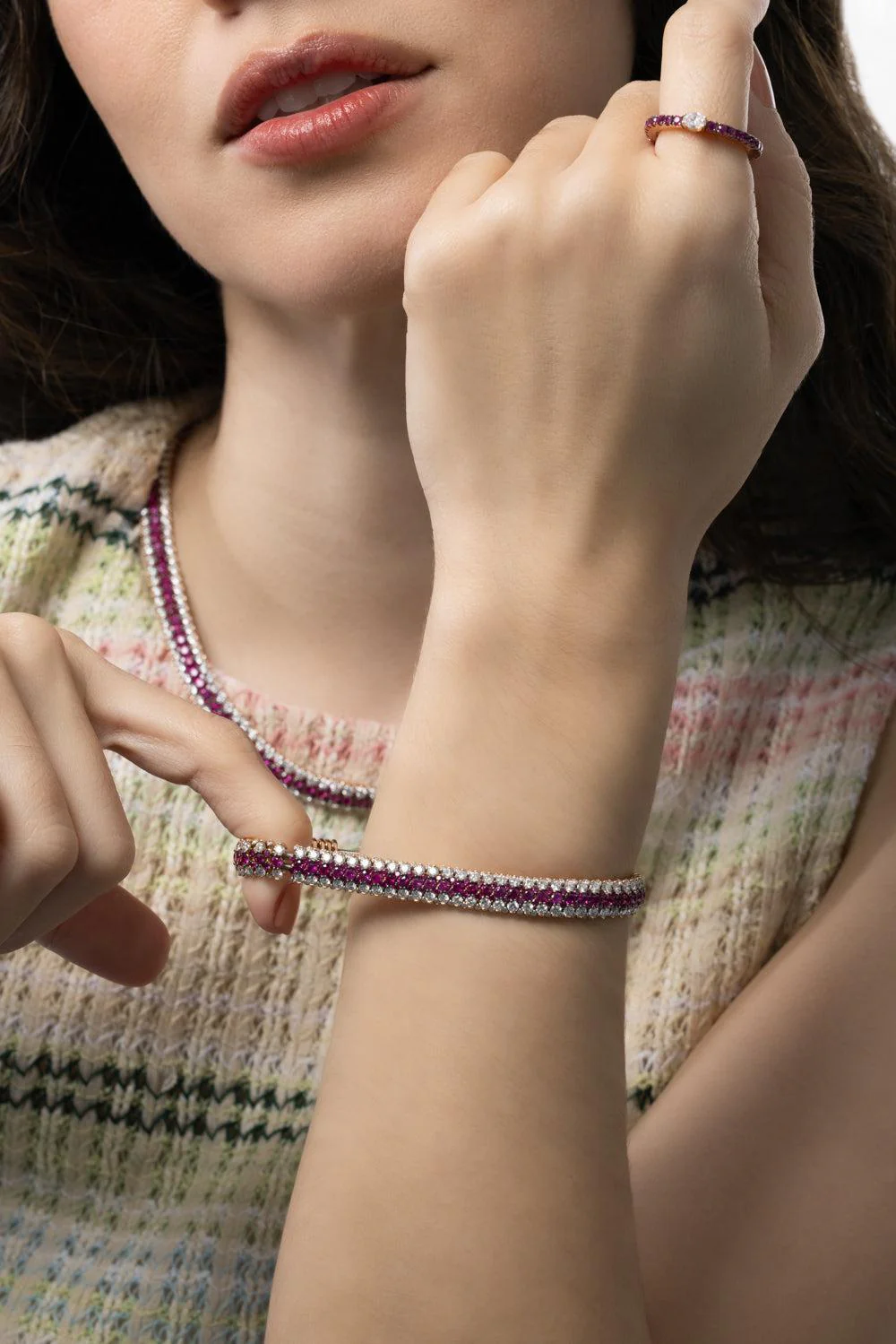 Diamond Ruby Extensible Stretch Ring - Image 5