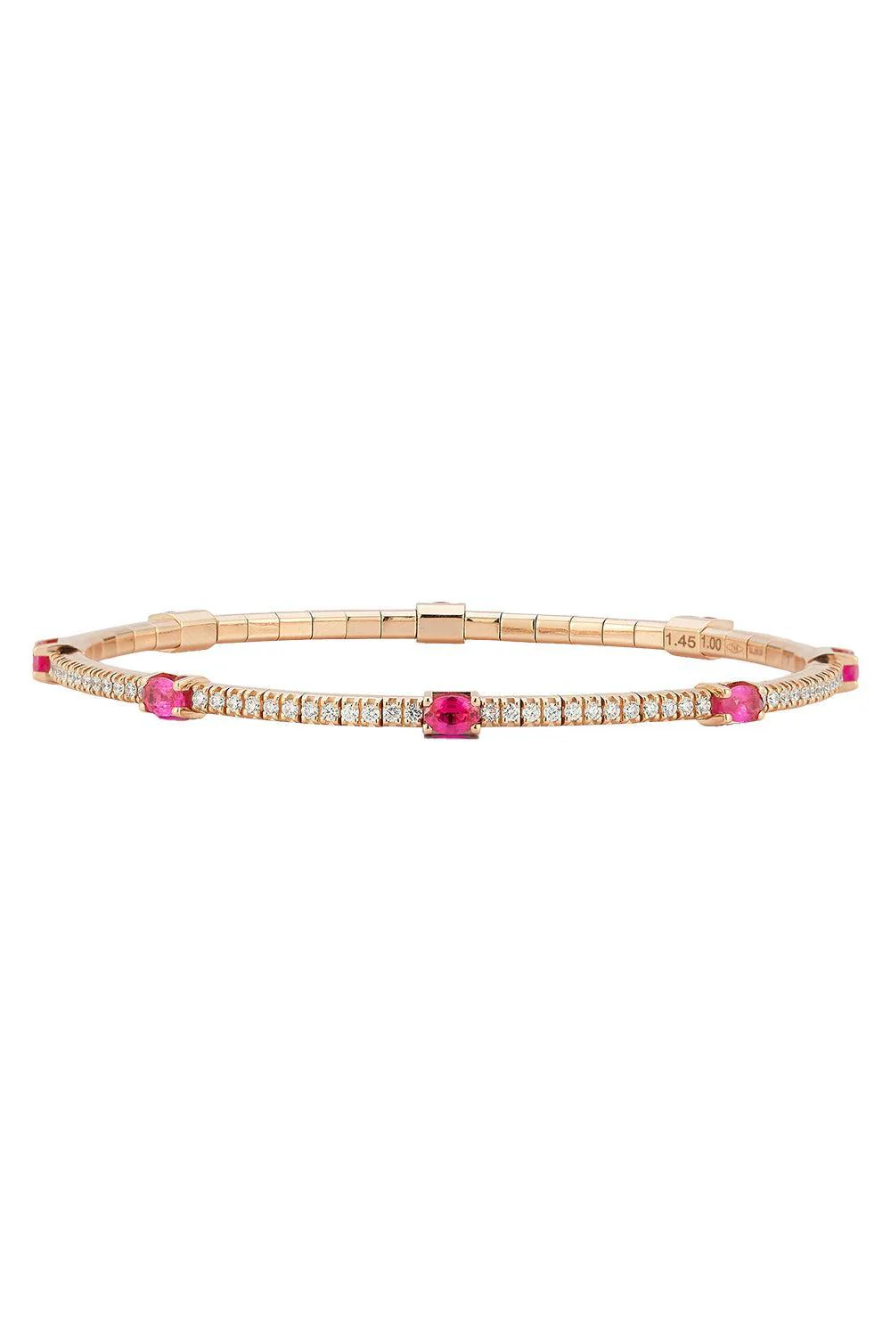 Diamond Ruby Oval Stretch Bracelet