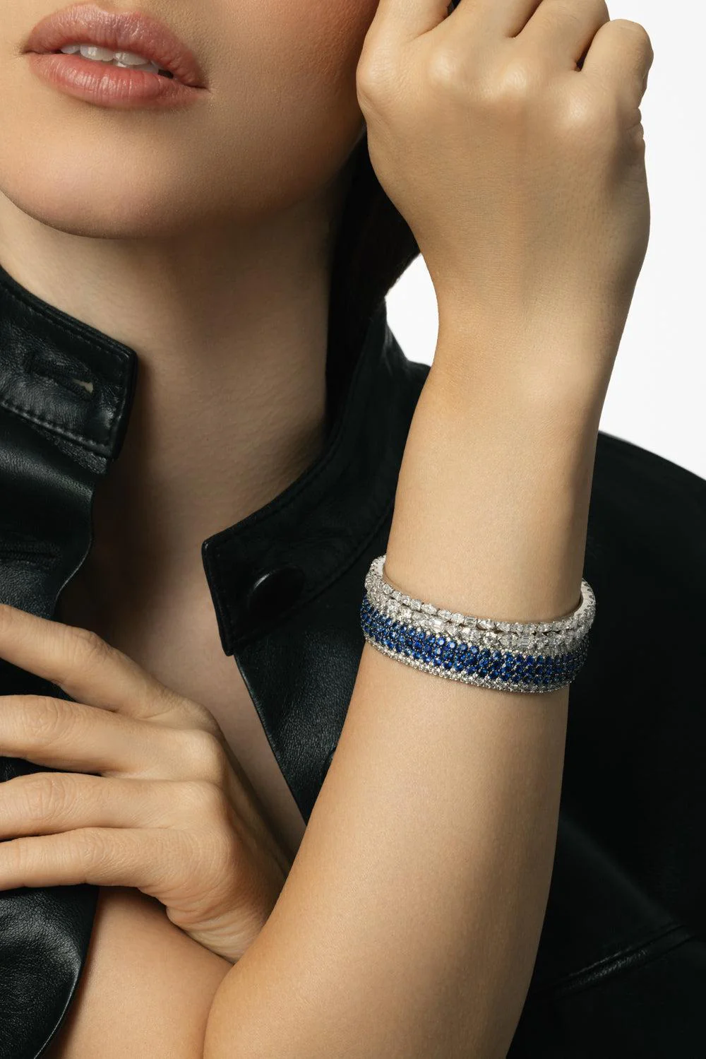 Diamond Sapphire Giottoe Stretch Bracelet - Image 2