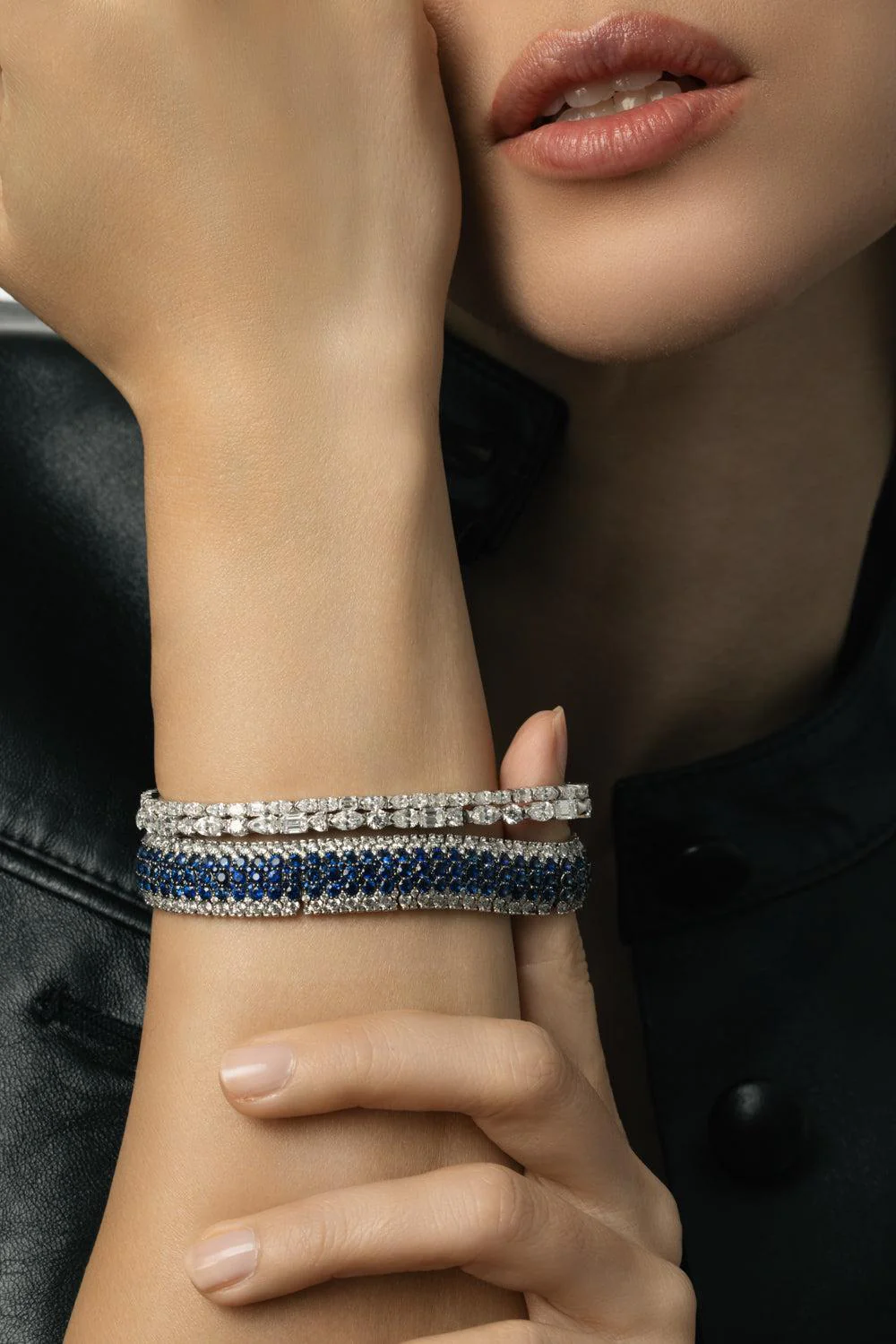 Diamond Sapphire Giottoe Stretch Bracelet - Image 3