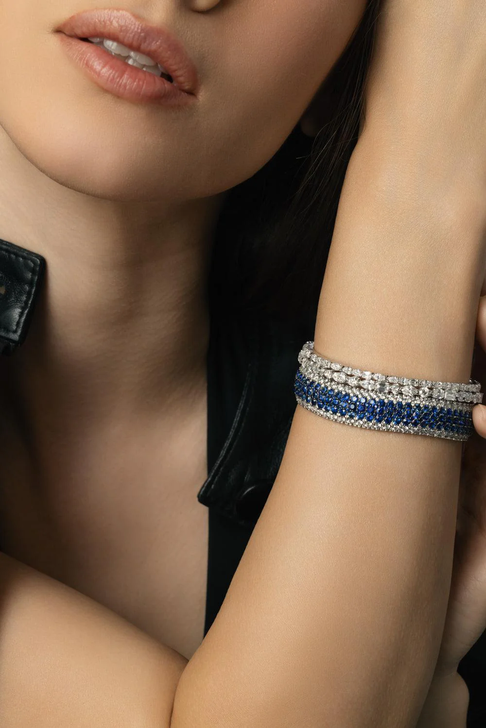 Diamond Sapphire Giottoe Stretch Bracelet - Image 4