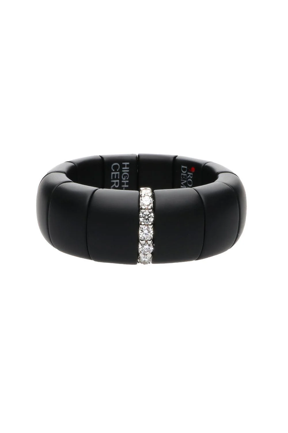 Diamond Section Matte Black Pura Stretch Ring