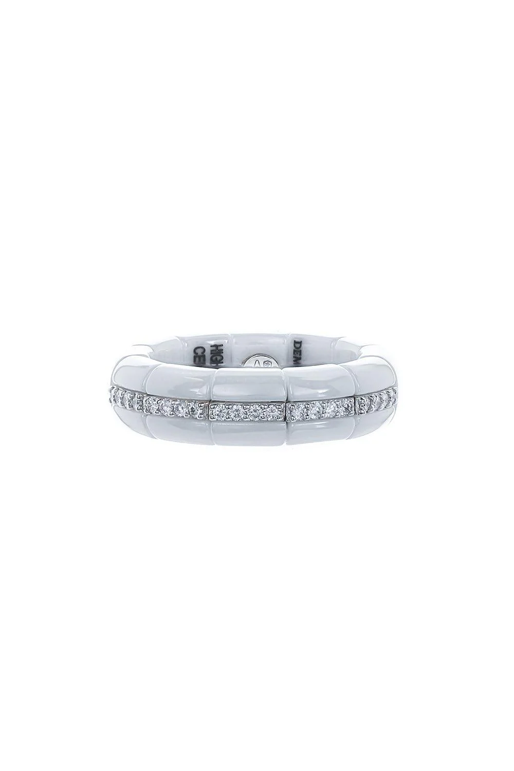 Diamond Section White Pura Stretch Ring