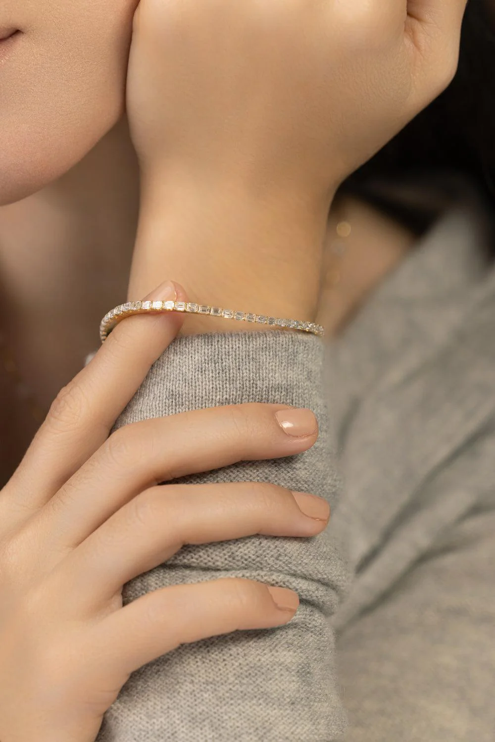 Diamond Tennis Stretch Bracelet - Image 2