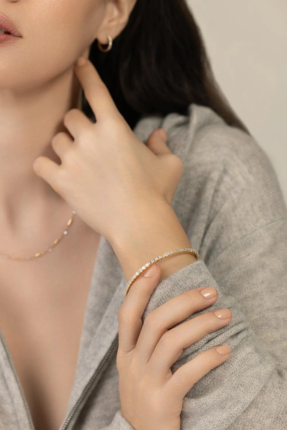 Diamond Tennis Stretch Bracelet - Image 3