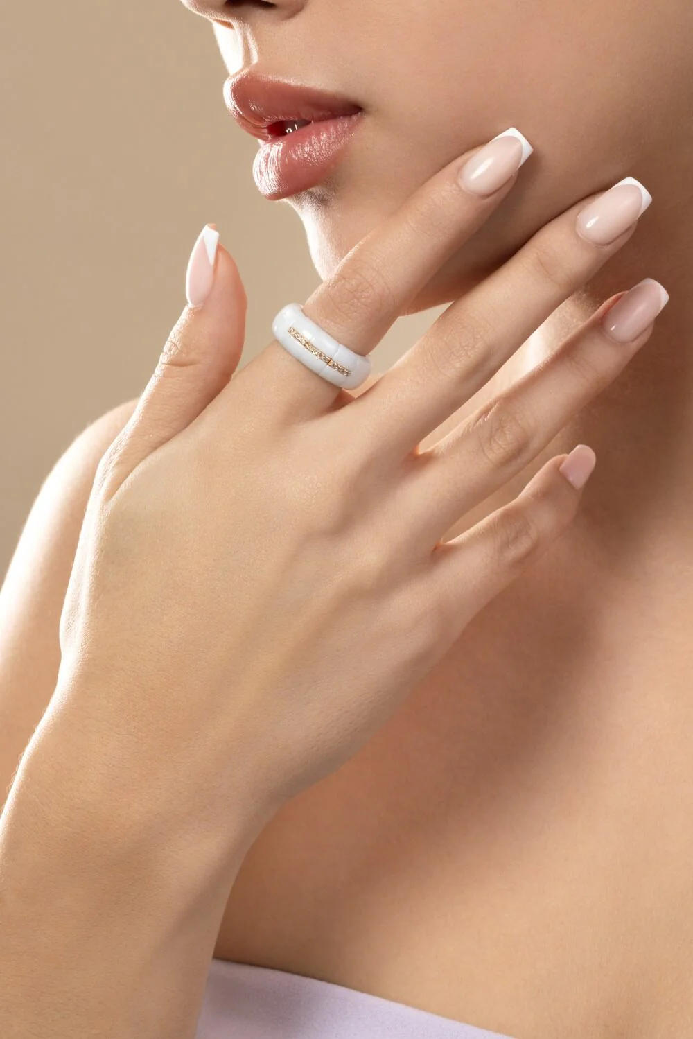 Diamond Two Section White Pura Stretch Ring - Image 4