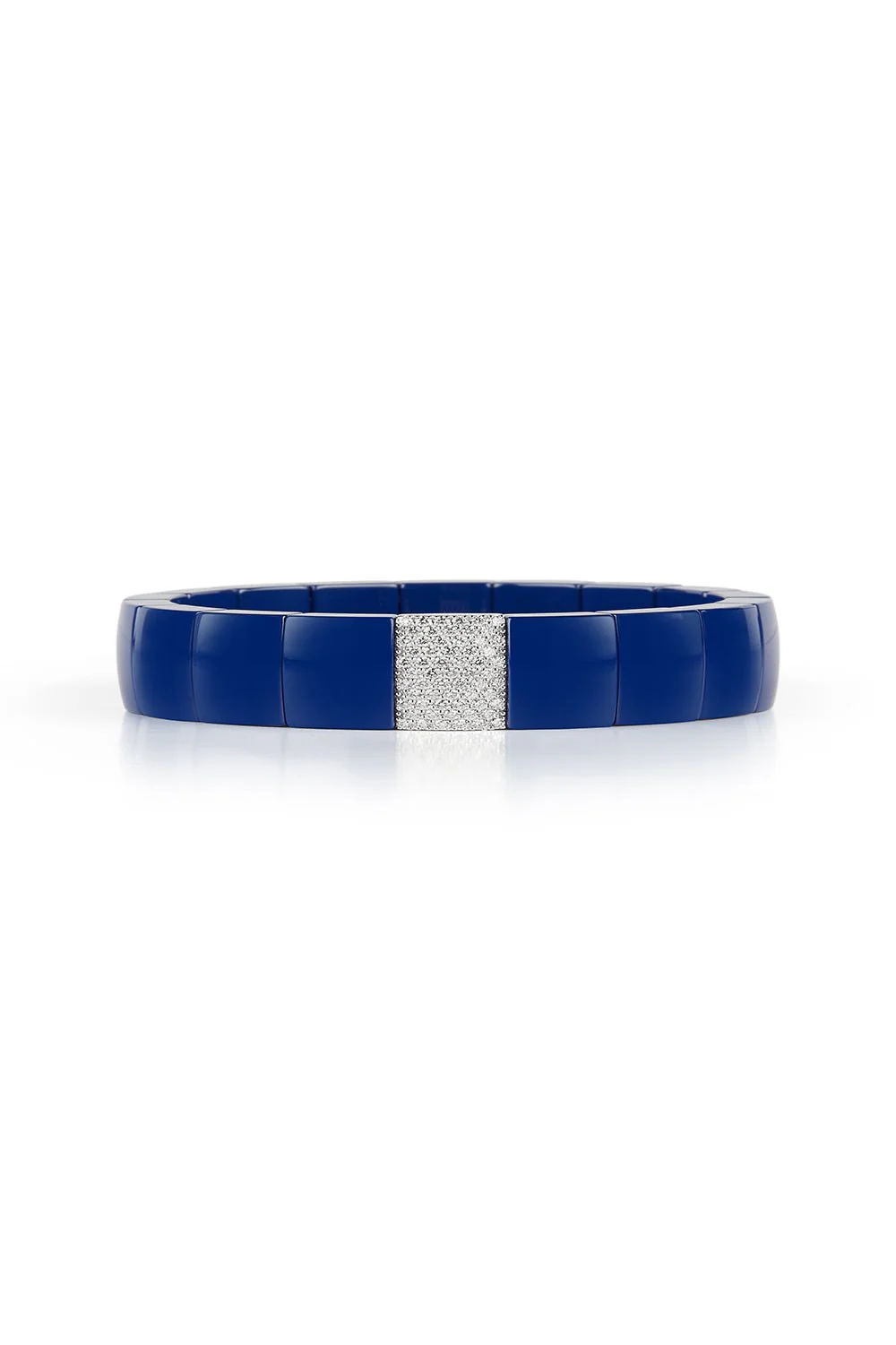 Domino Square Blue Ceramic Stretch Bracelet