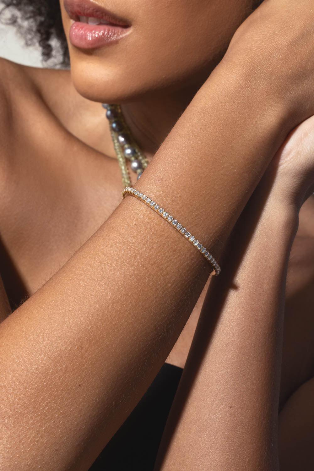 Extensible Champagne Diamond Bracelet - Image 4