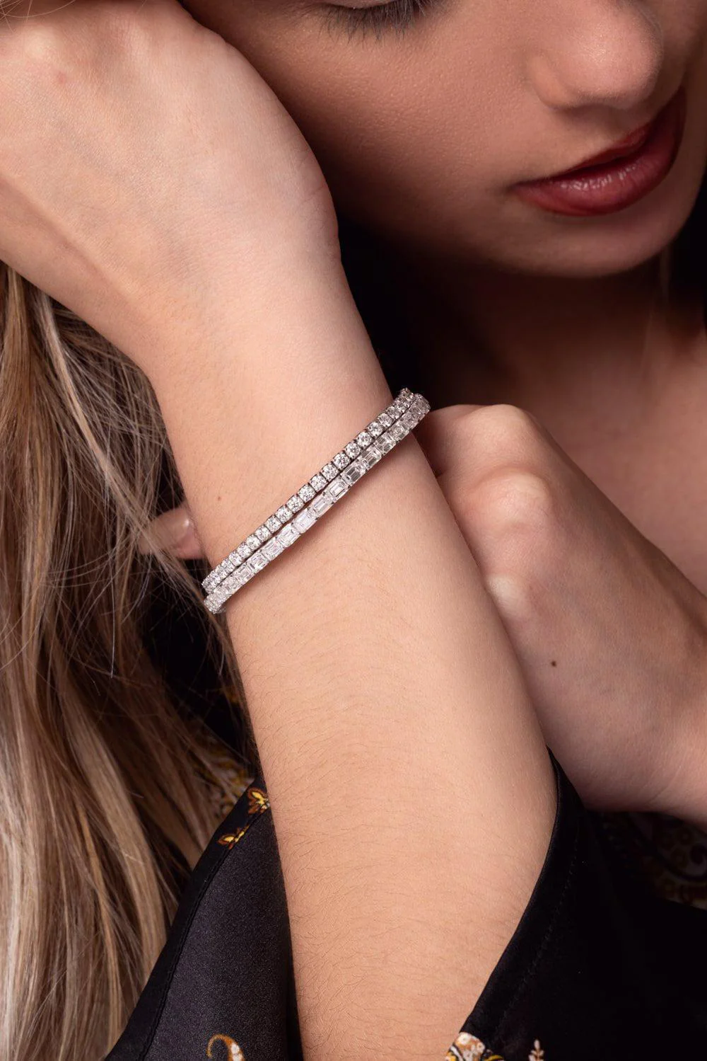 Extensible Diamond Stretch Tennis Bracelet - Image 2