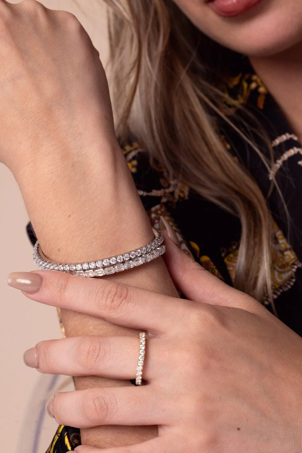 Extensible Diamond Stretch Tennis Bracelet - Image 3