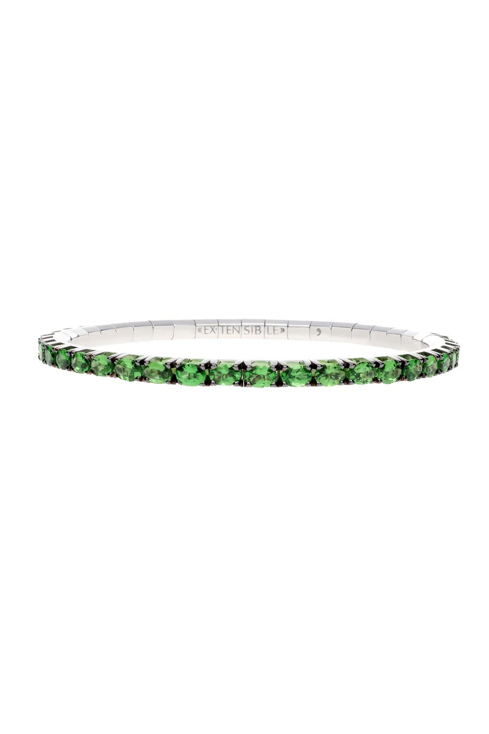 Extensible Oval Tsavorite Stretch Tennis Bracelet