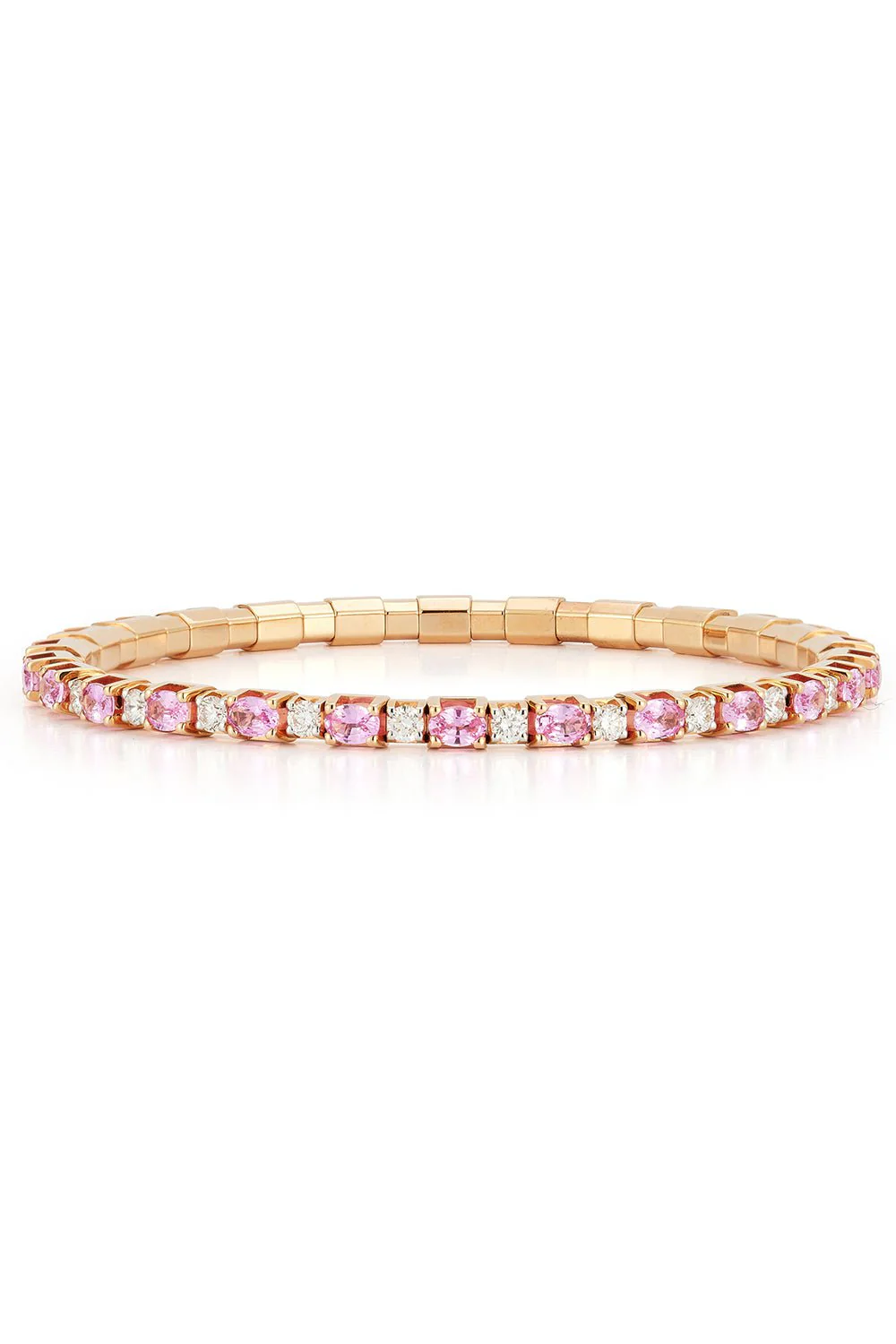 Extensible Pink Sapphire Diamond Bracelet