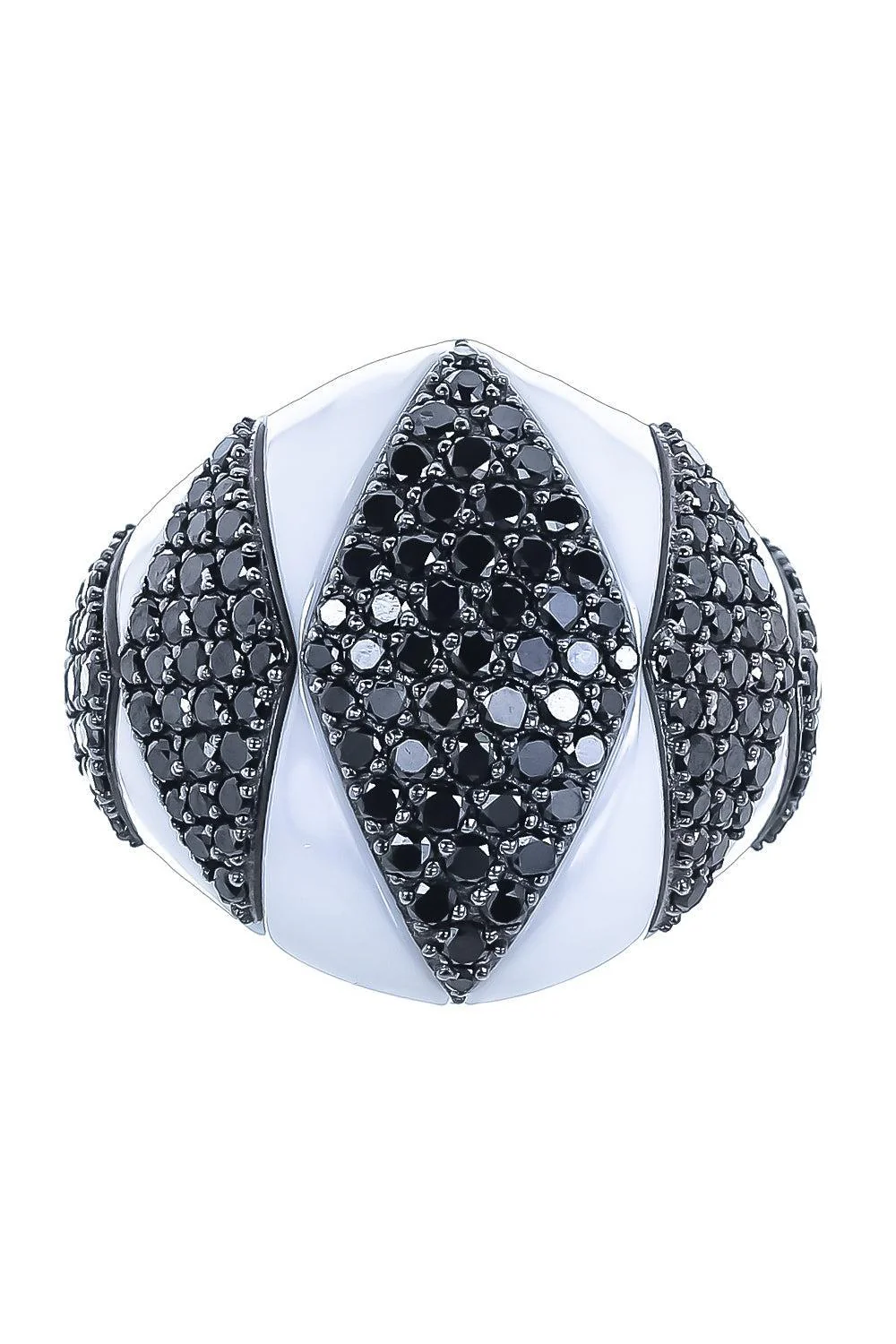 Five Black Diamond White Diva Ring