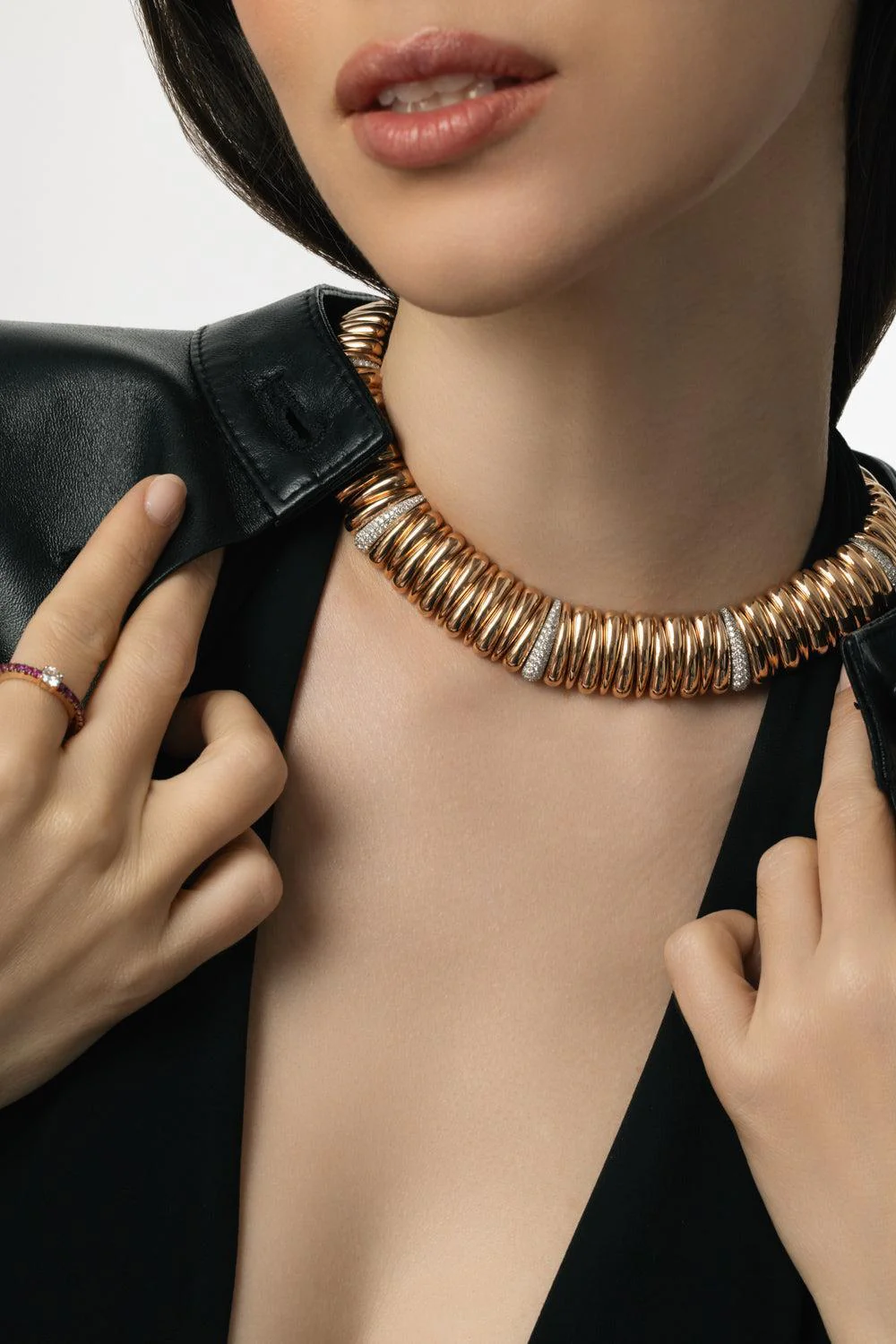 Five Diamond Small Artiglio Necklace - Image 2