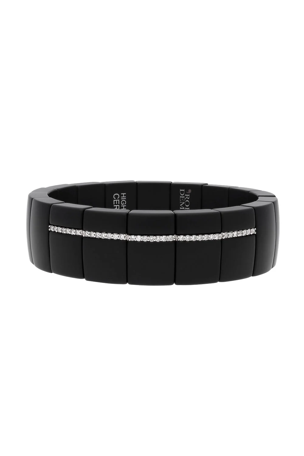 Five Diamond Wide Matte Black Domino Luce Bracelet