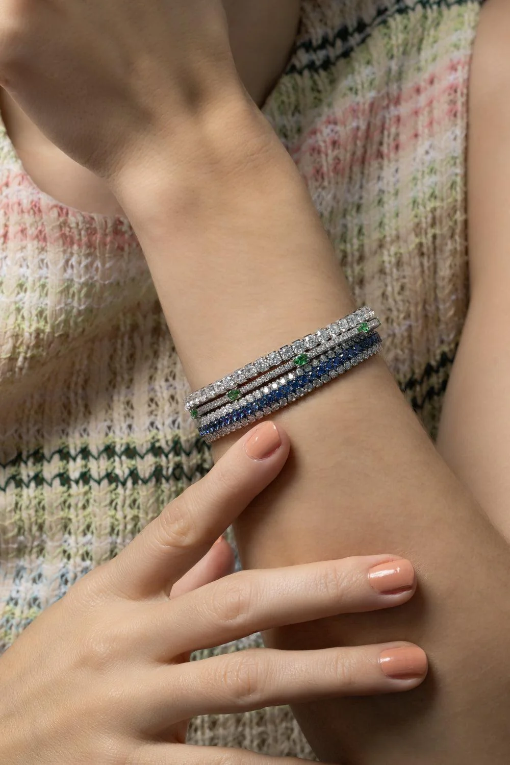 Giotto Blue Sapphire Stretch Bracelet - Image 4
