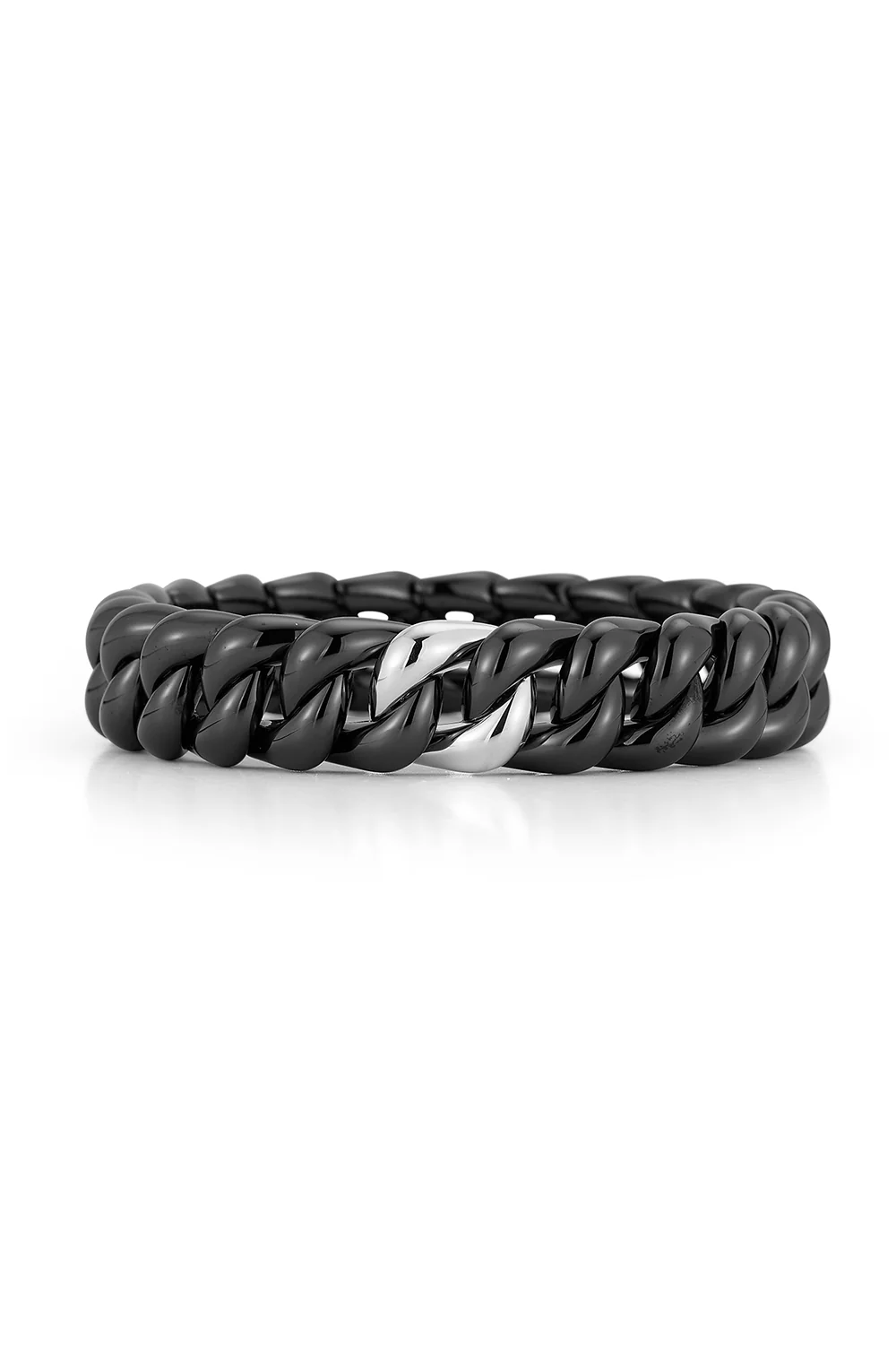 Gold Link Cuban Groumette Stretch Bracelet
