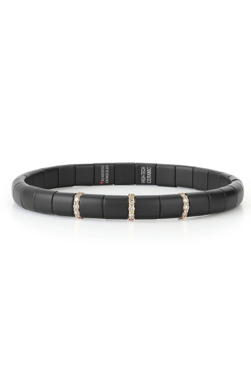 Matte Black Ceramic Champagne Diamond Pura Bracelet
