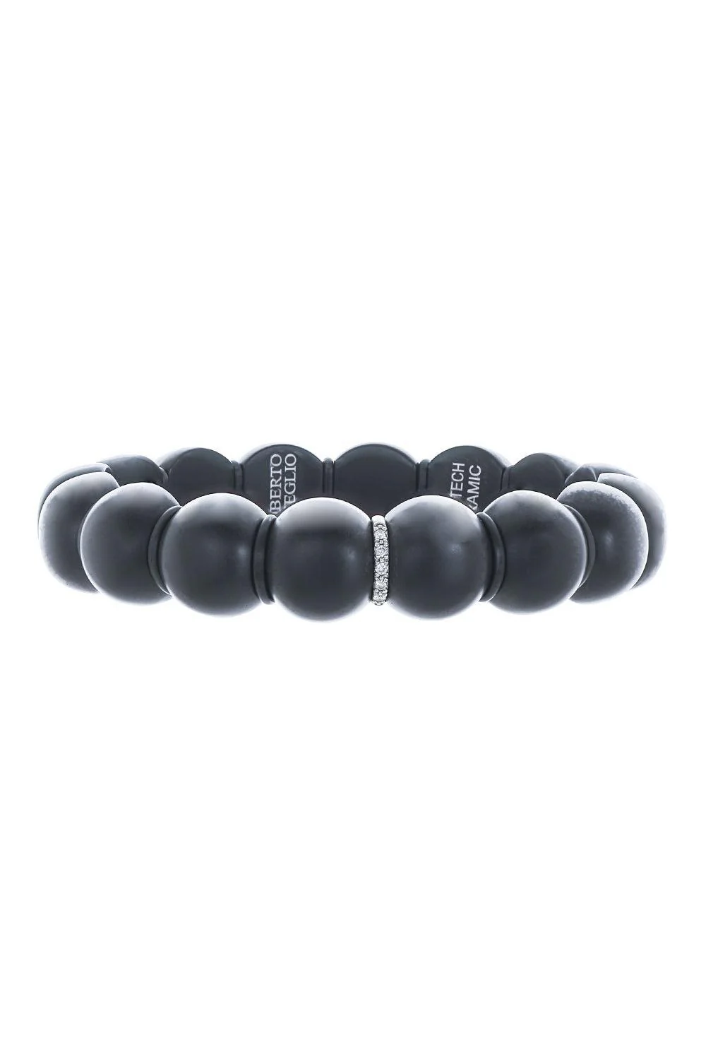 Matte Black Ceramic Diamond Bar Dama Bracelet
