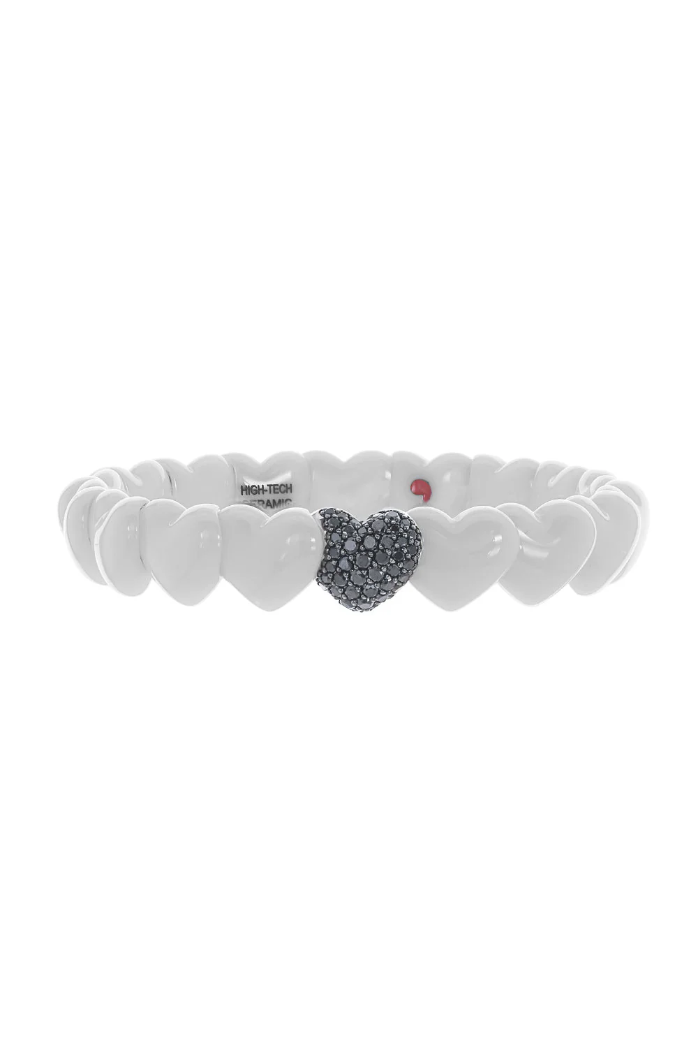 Matte Black Ceramic Diamond Pave Heart Bracelet