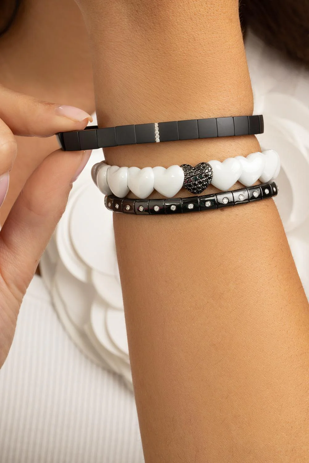 Matte Black Ceramic Eternity Diamond Bezel Pura Bracelet - Image 2