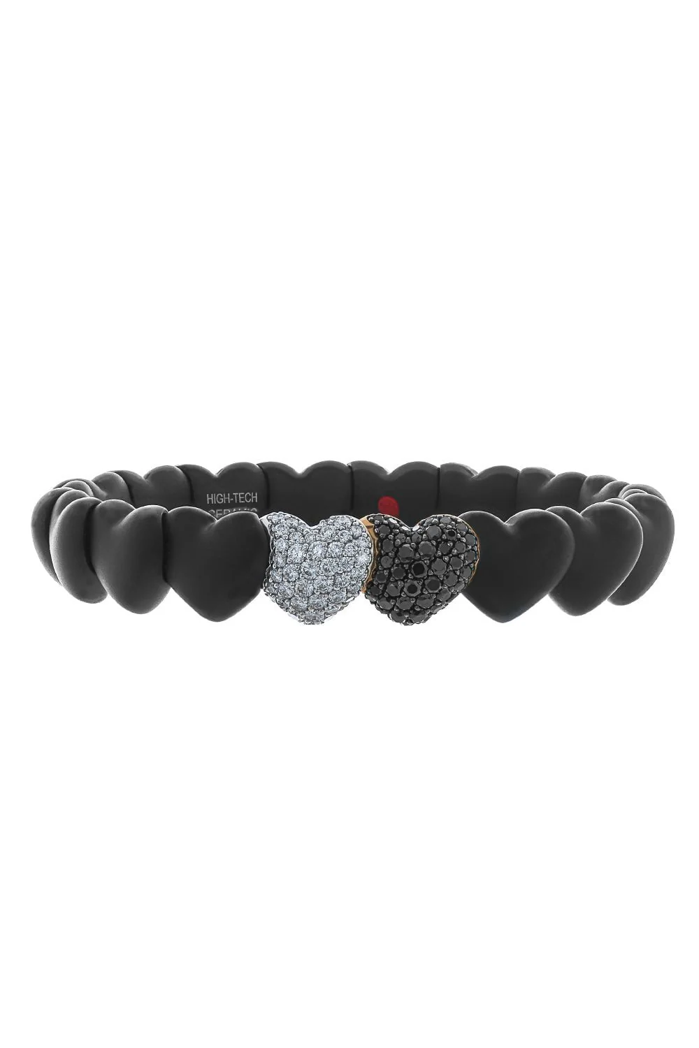 Matte Black Ceramic Heart Bracelet