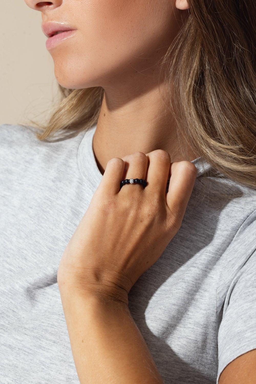 Matte Black Ceramic Sfera Ring - Image 2