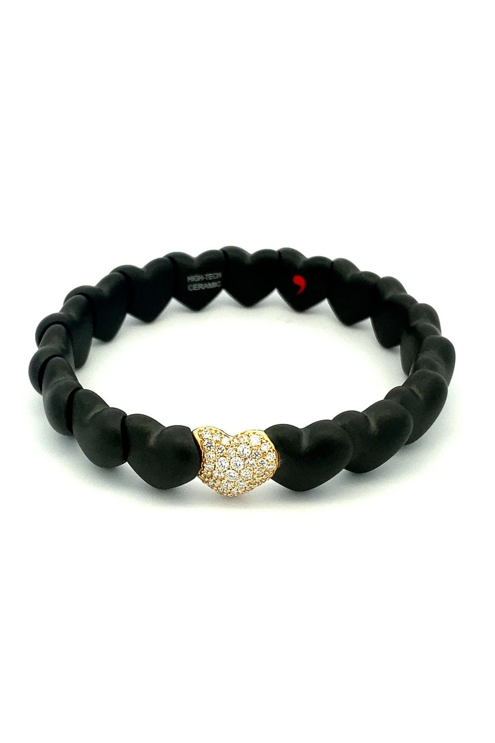 Matte Black Diamond Heart Bracelet