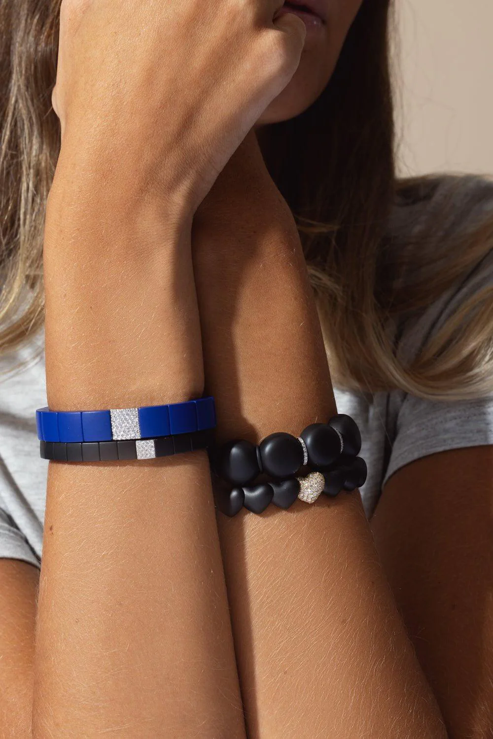 Matte Black Diamond Heart Bracelet - Image 2