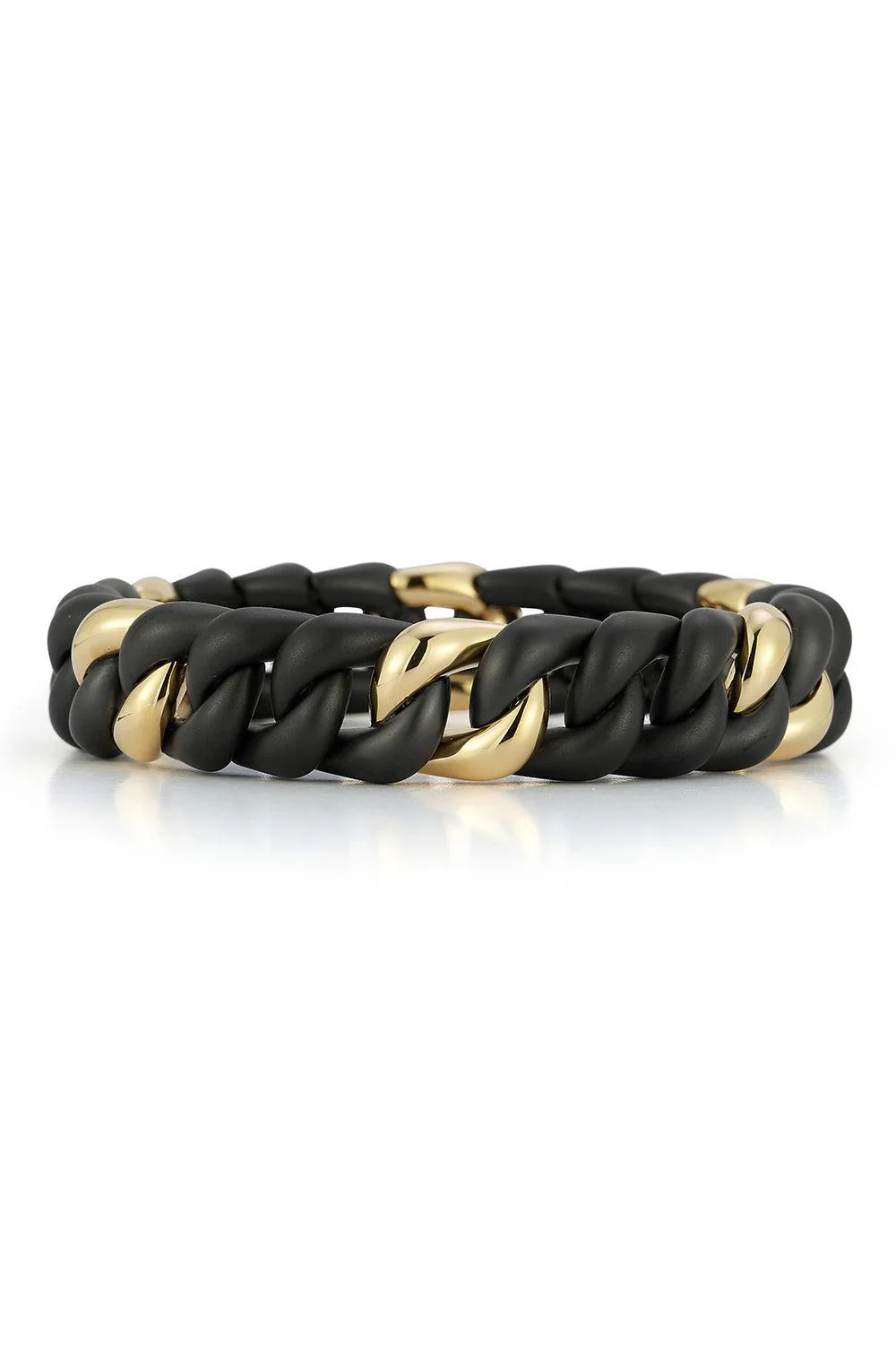 Matte Black Six Link Ceramic Strech Bracelet