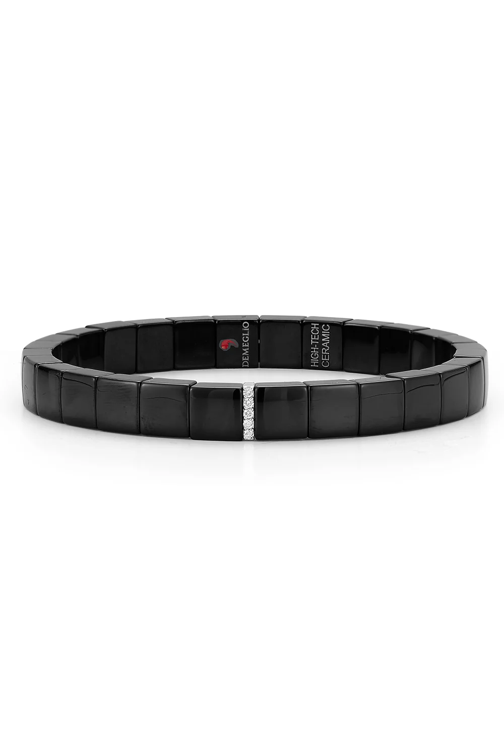 One Diamond Scacco Black Ceramic Bracelet