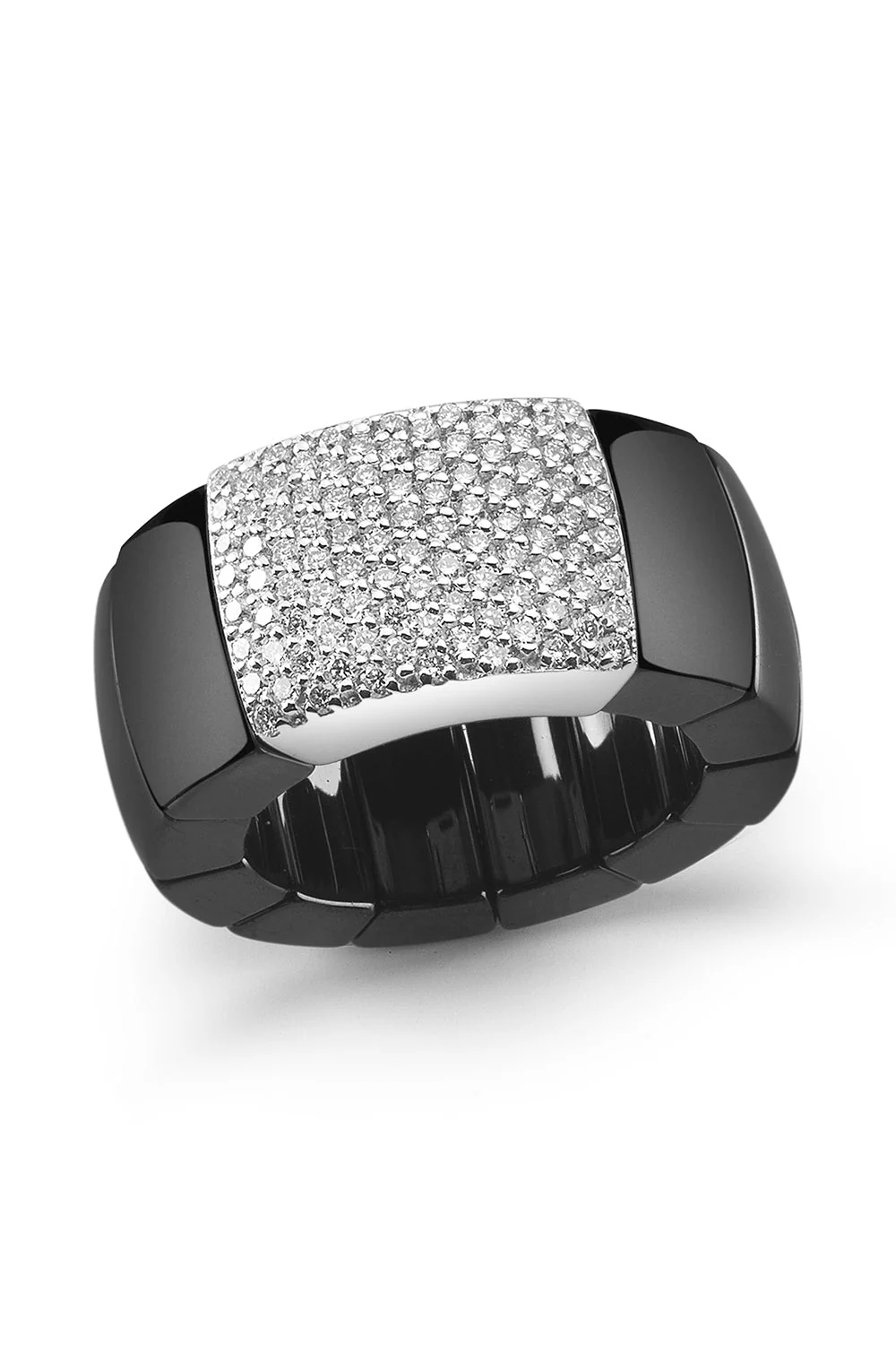 One Station Diamond Domino Stretch Ring