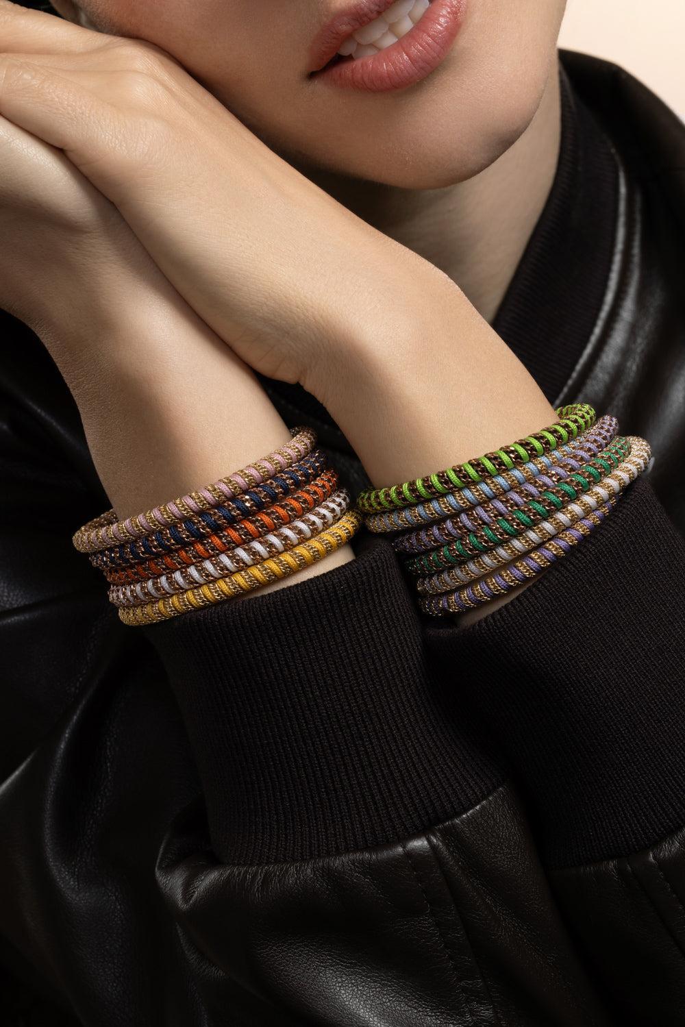 Orange Gio Stretch Bracelet - Rose Gold - Image 2