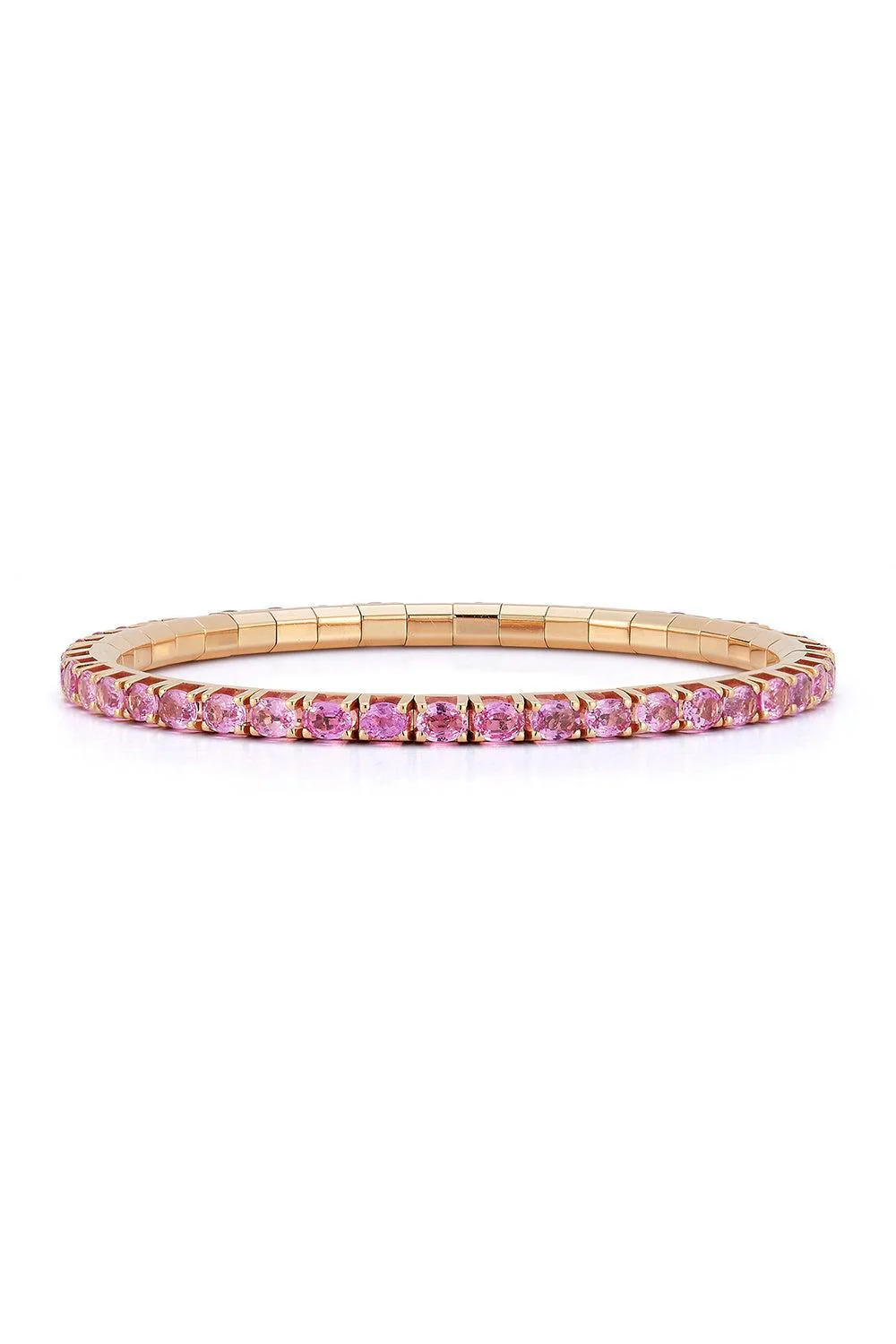 Oval Pink Sapphire Stretch Tennis Bracelet