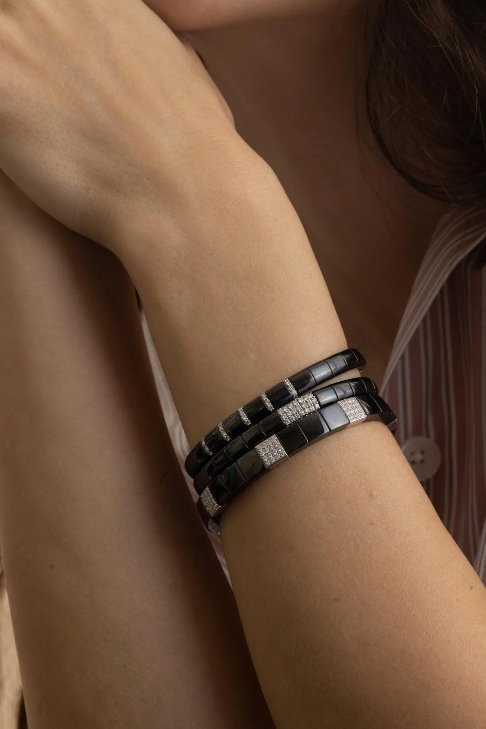Pura Black Ceramic Diamond Bracelet - Image 3