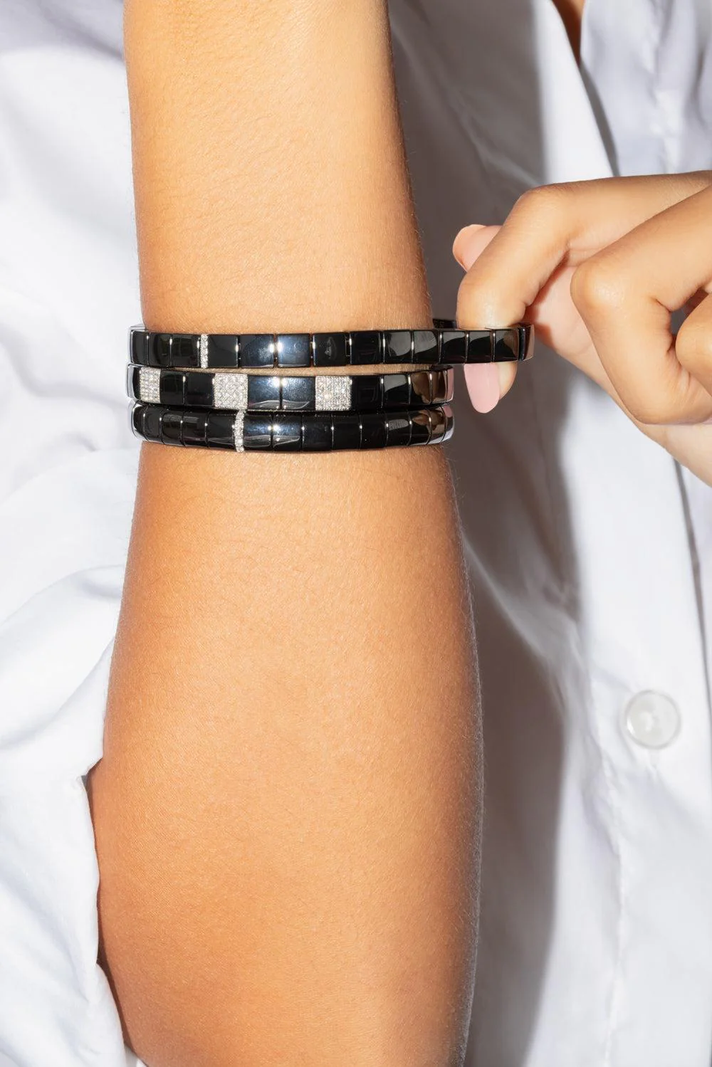 Pura Ceramic Diamond Bars Bracelet - Image 3