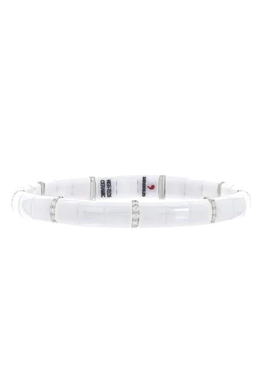 Pura White Ceramic Stretch Bracelet - Image 5