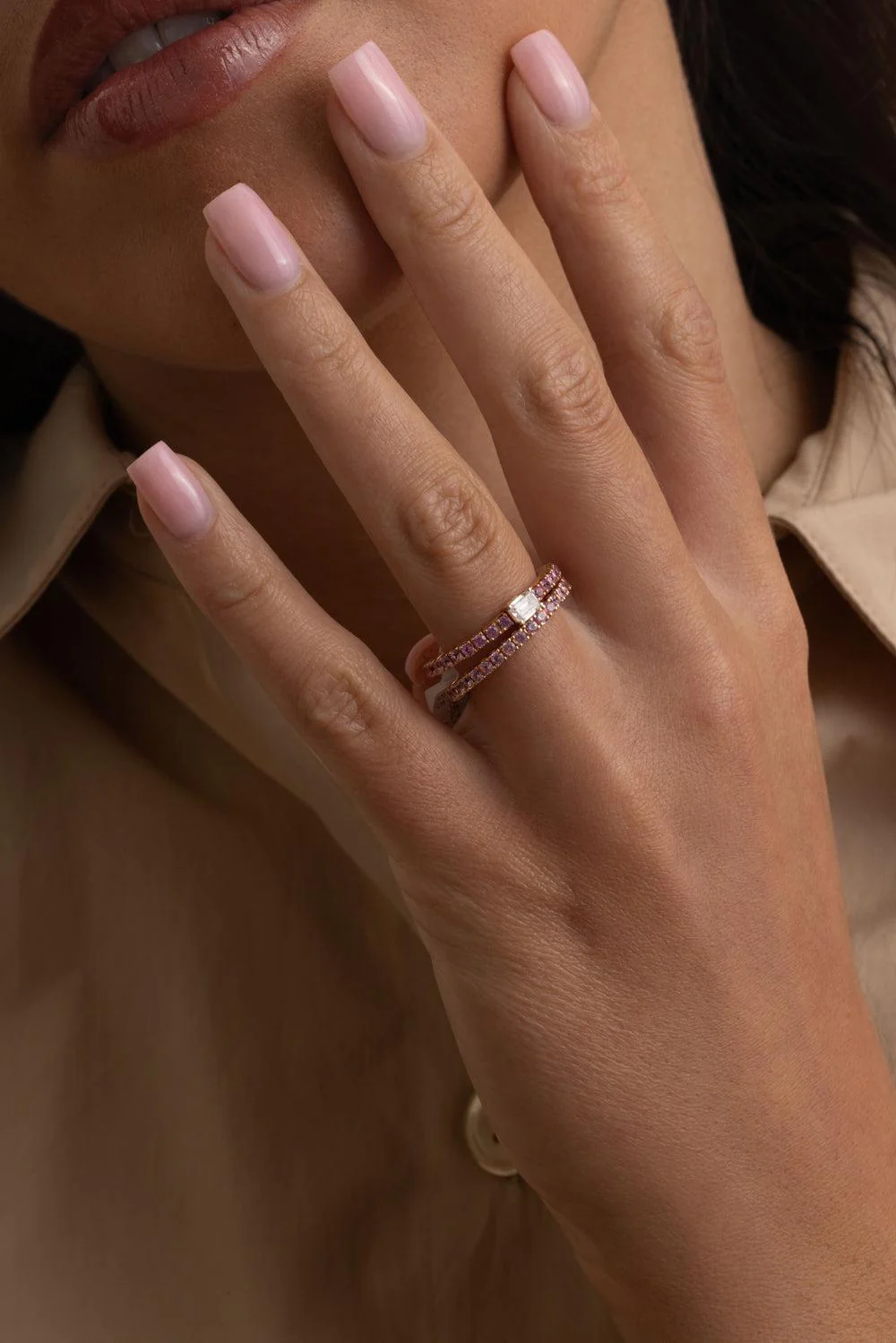 Red Ruby Eternity Stretch Ring - Image 4