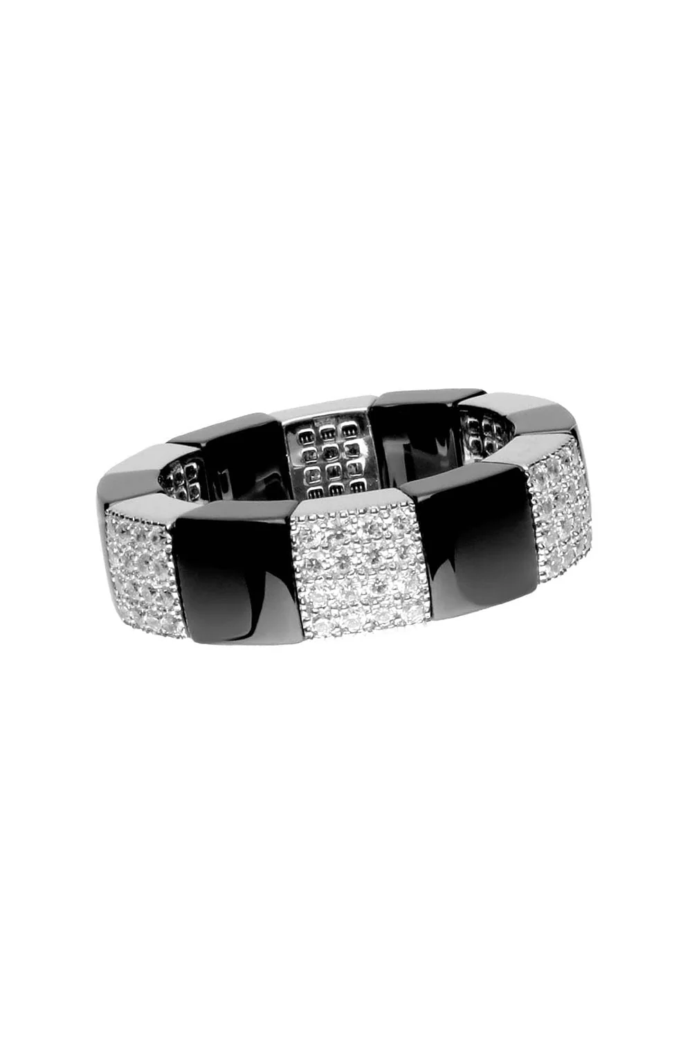 Scacco Black Ceramic Stretch Ring