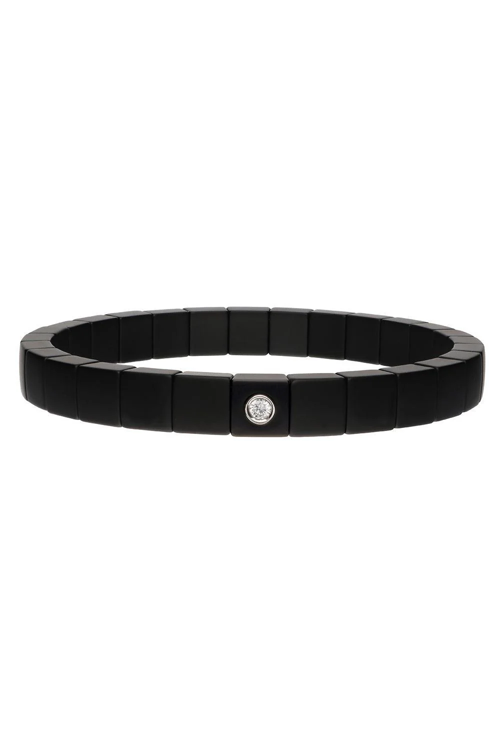 Matte Black Ceramic Scacco Stretch Bracelet