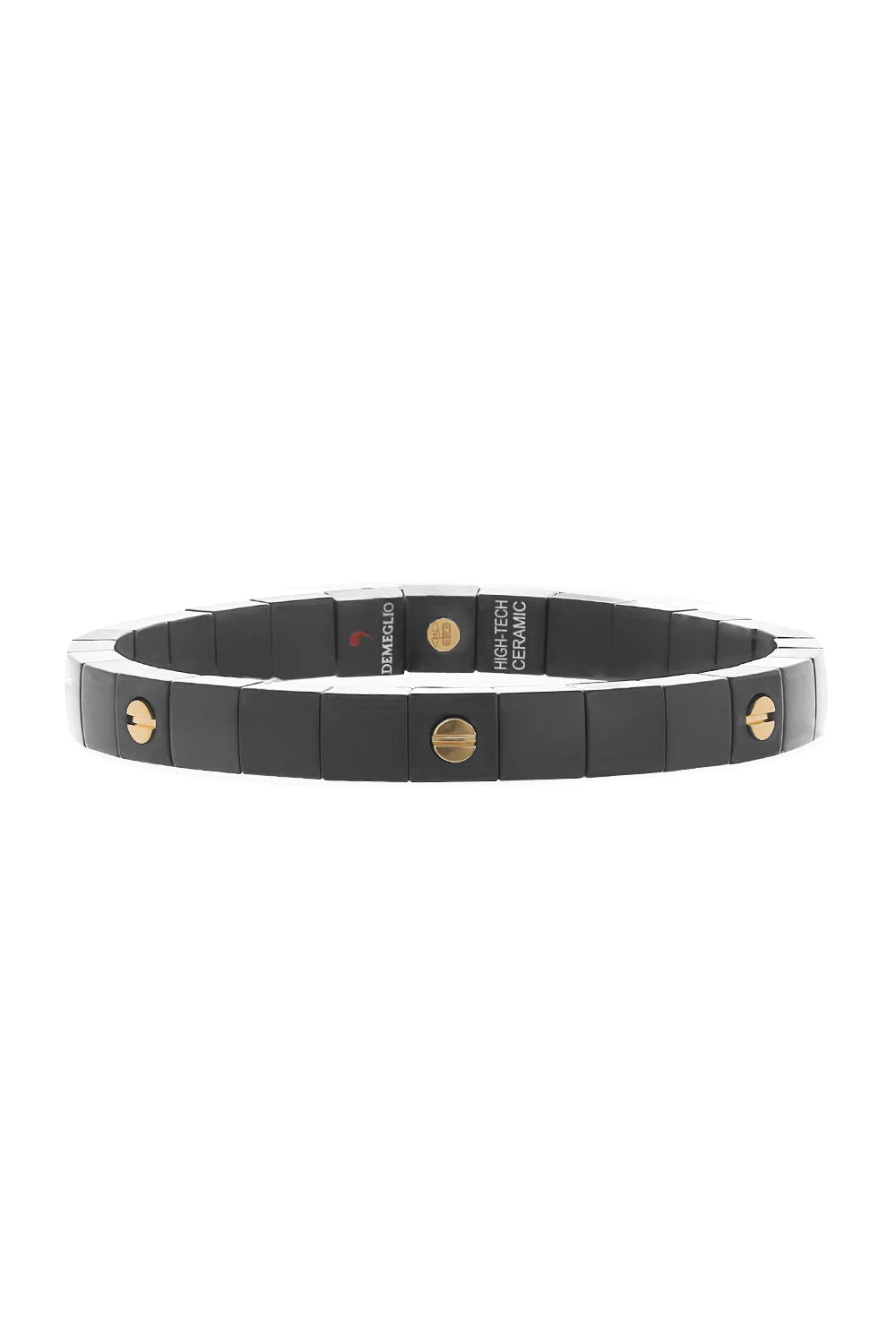 Screw Matte Black Ceramic Stretch Bracelet