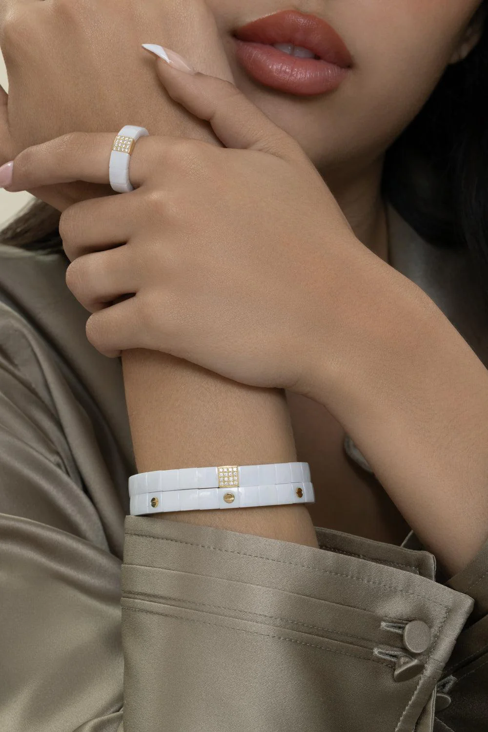 Seven Screw White Scacco Vite Bracelet - Image 3