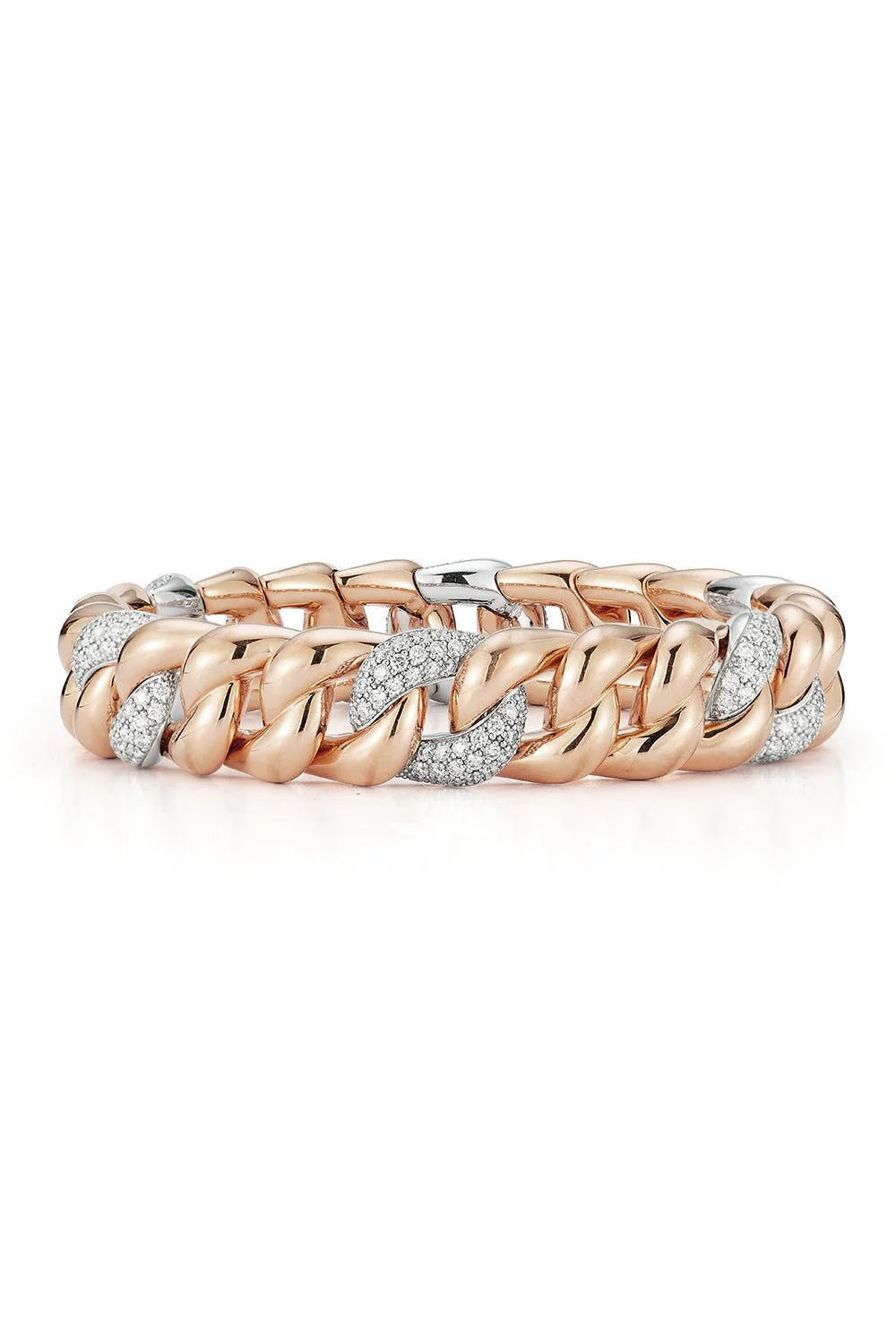 Six Link Diamond Groumette Stretch Bracelet