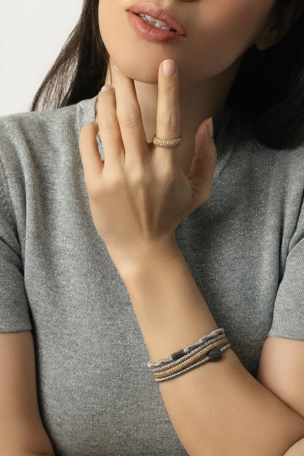 Thin Diamond Giotto Stretch Bracelet - Image 4