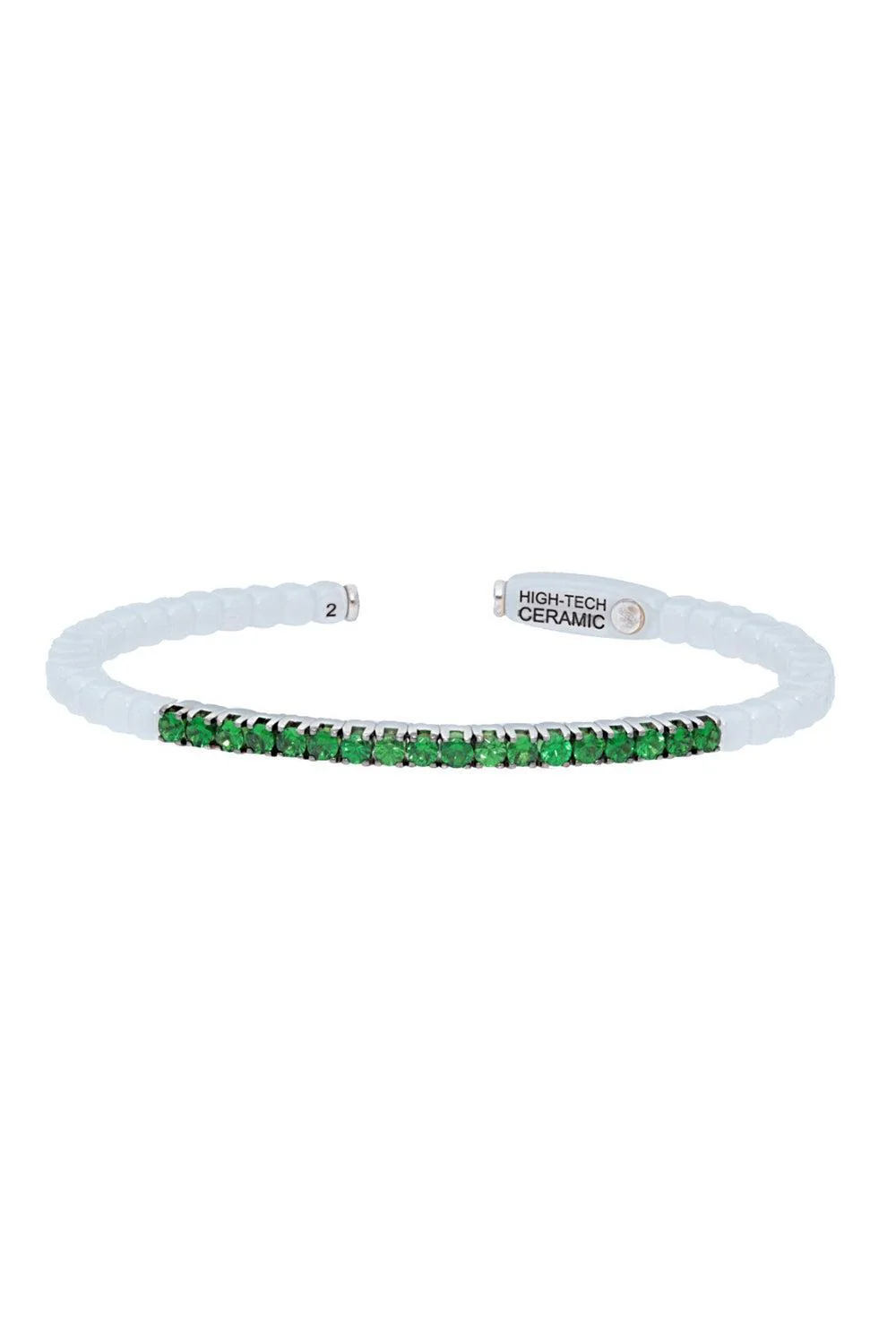 Tsavorite White Dado Stretch Bracelet