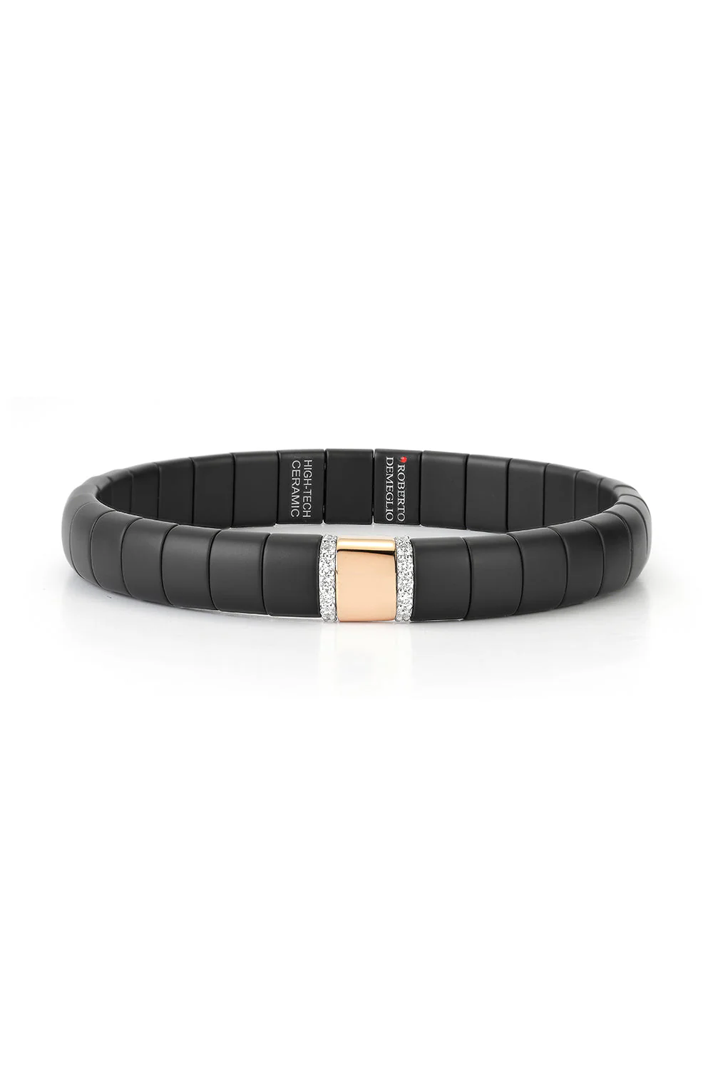 Two Bar Black Ceramic Diamond Pura Bracelet