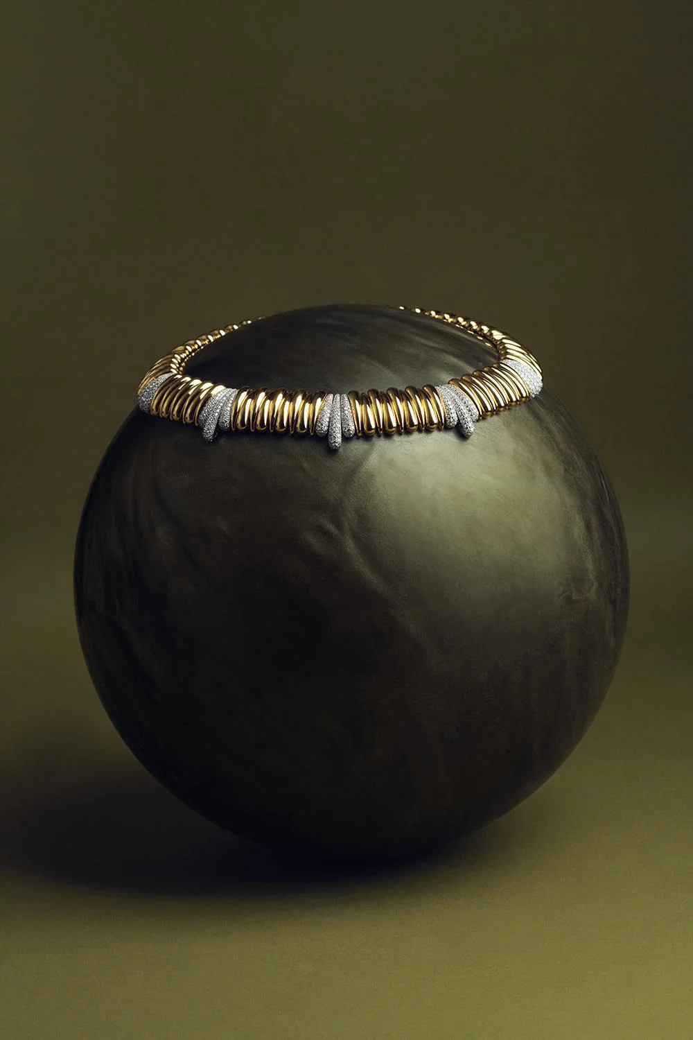 Two Tone Diamond Collar Necklace - Image 5