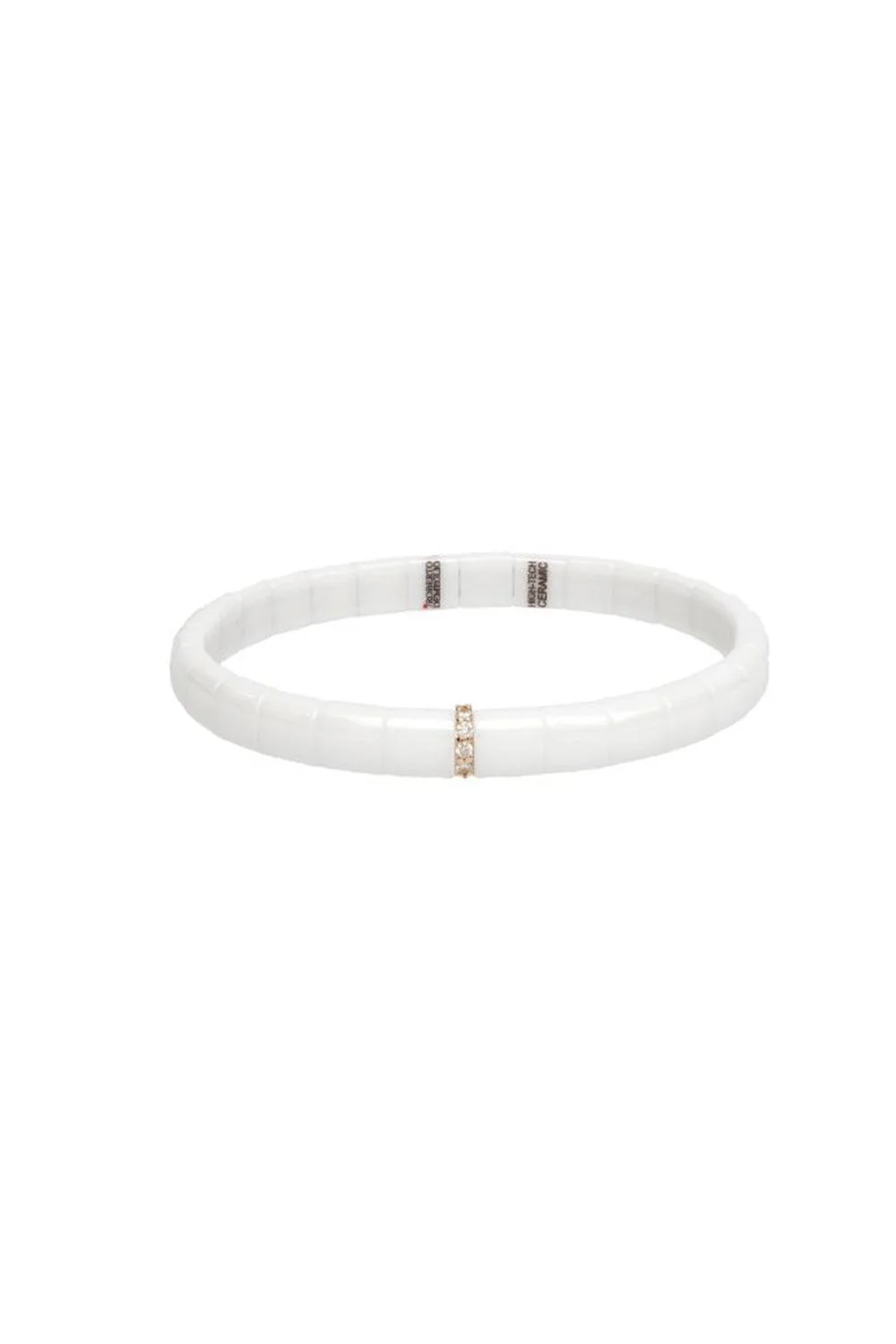 White Ceramic Champagne Diamond Pura Bracelet